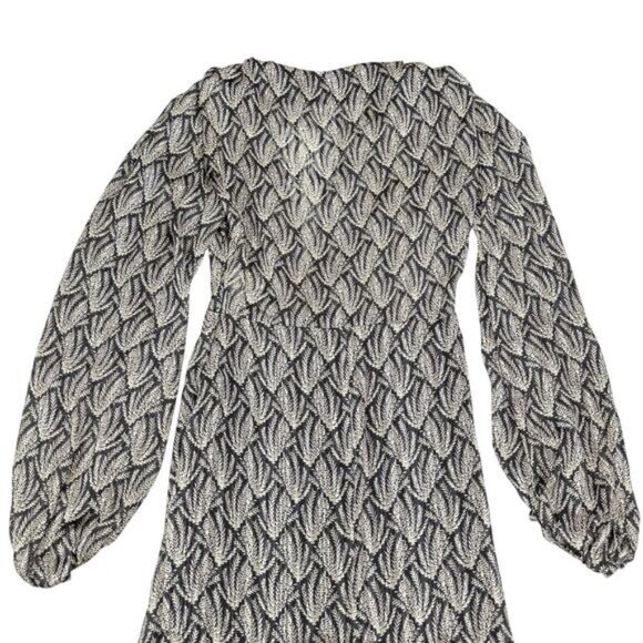 Zara Metallic Thread Knot Gray Black Mini Dress Size XS - Picture 10 of 10